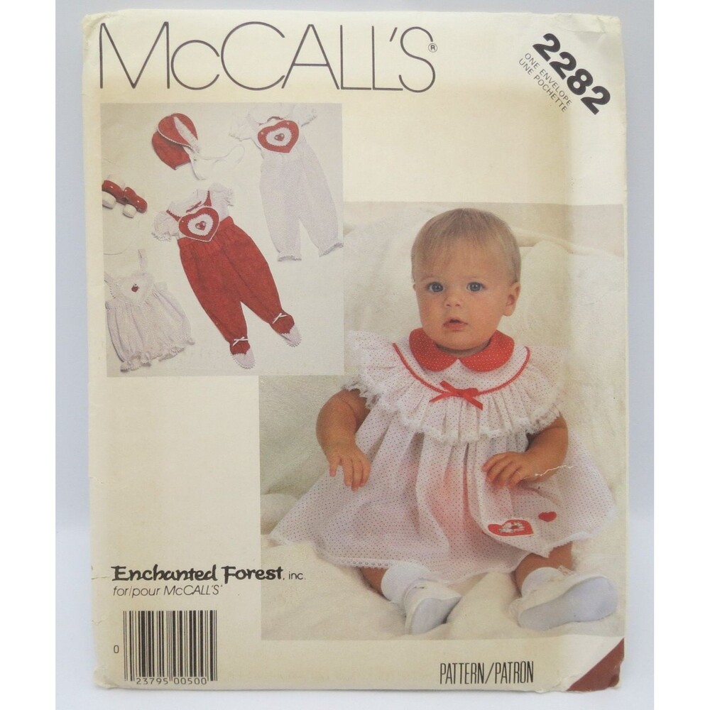 McCall's 2282 Infant Baby Jumpsuit Romper Dress Panties Newborn Small Medium